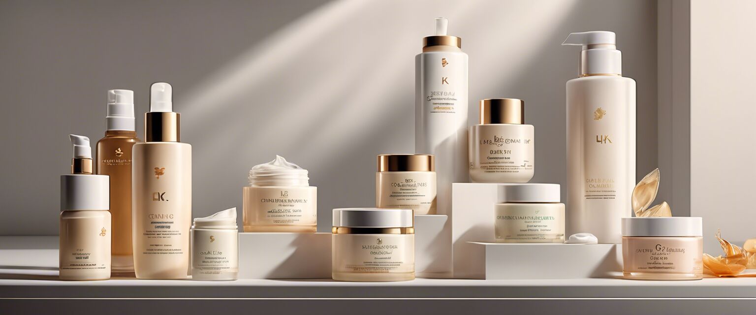 Display of skincare products